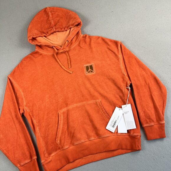 NWT Saturdays‎ NYC Grande Peace Hyper Orange Long Sleeve Drawstring Hoodie S - Picture 9 of 16
